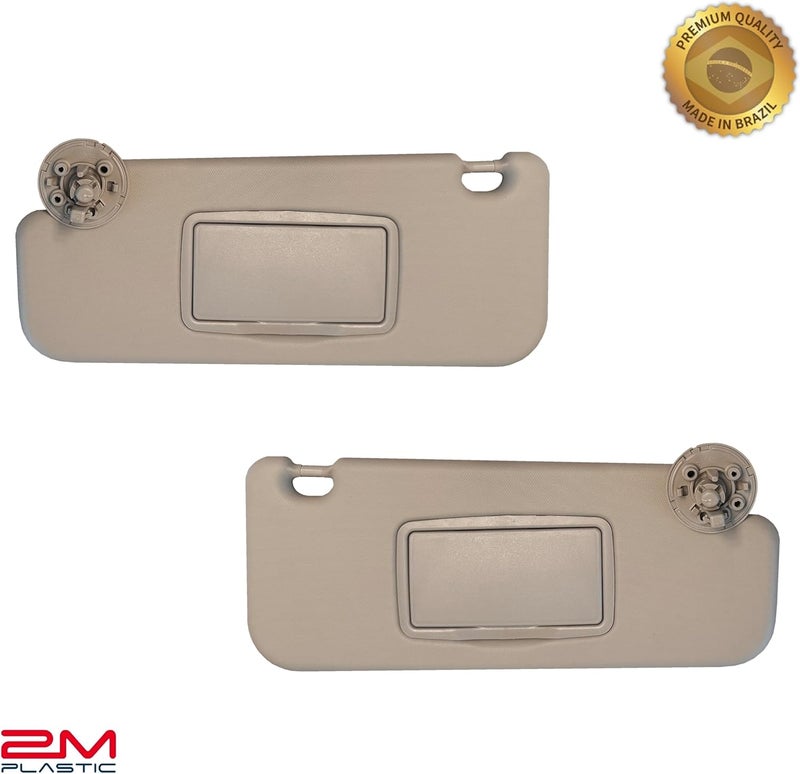 2M PLASTIC Sun Visor Fits for Chevy Cruze 2011 2012 2013 2014 Pair Set Left+Right 3 Screws 2MPLASTIC (Beige Cocoa) - Image 2